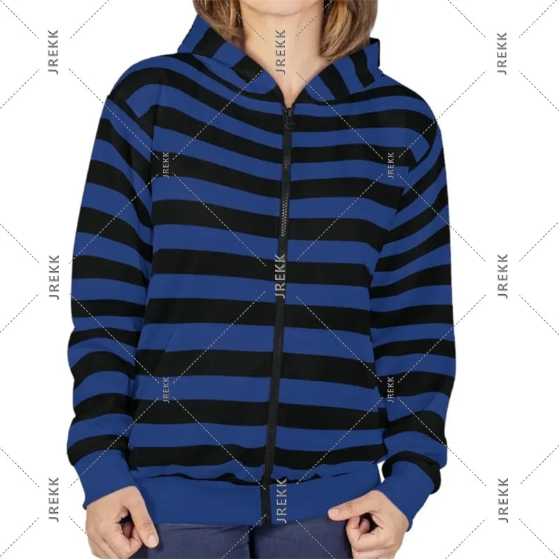 2025 Essentials Kapuzenpullover mit Reißverschluss, gestreift, klassische Mode, Streetwear, Kapuzenmantel, satte Farbauswahl, Frühling, lässig, lockeres Sweatshirt