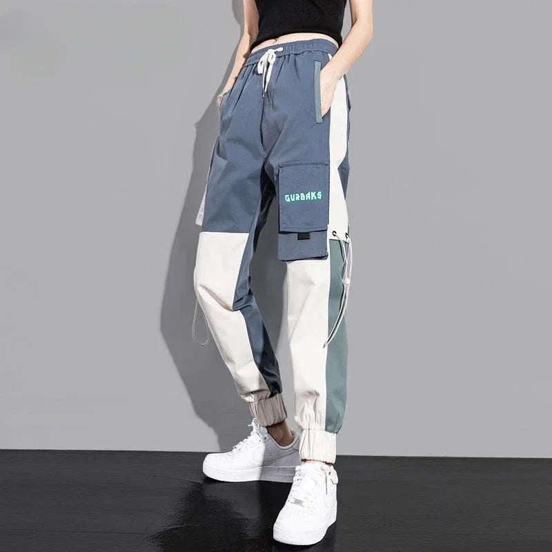 Cargo Hosen Für Frauen Farbe Passenden Knöchel Banded Skateboard Hosen Schwarz Jogger Weibliche Jogginghose Plus Größe S-4XL 5XL