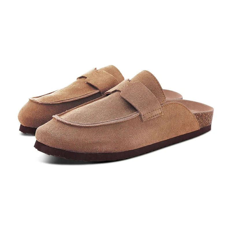Crestar Damen-Clogs, Pantoletten, Kork-Clogs, Hausschuhe, Herren, Outdoor-Pantoletten, Wildleder-Clogs, Schuhe mit Fußgewölbeunterstützung, Mule-Leder-Clogs, Sandale