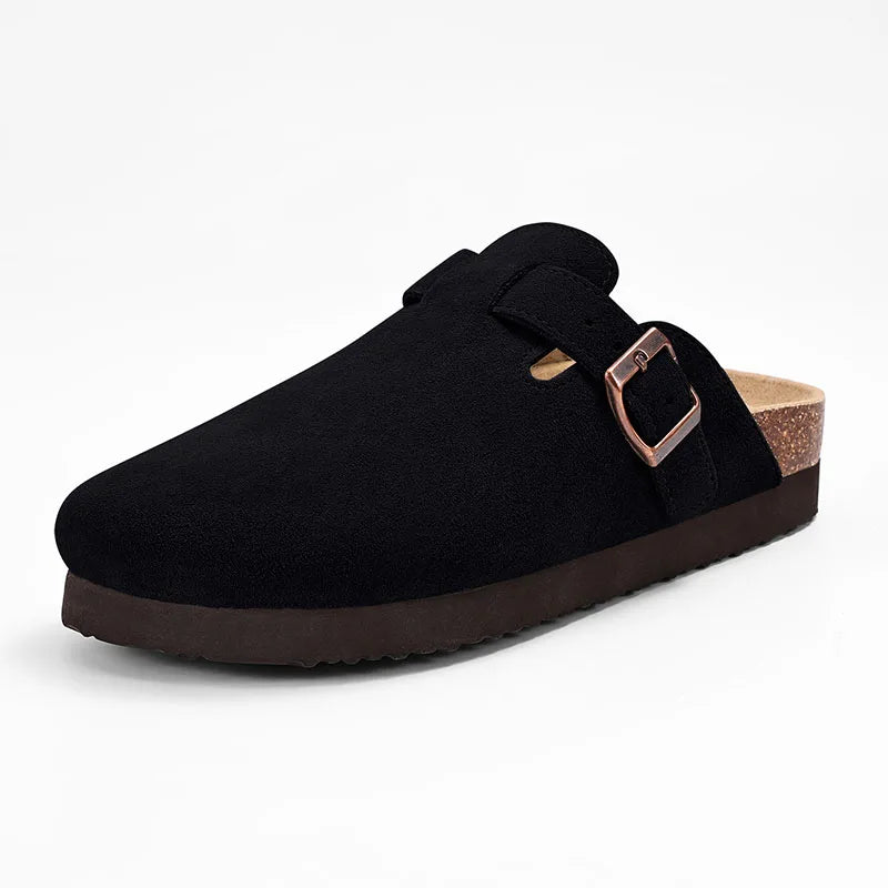 Shevalues Herren-Wildleder-Clogs, weiche Leder-Pantoletten, Herren, neue Sommer-Männer-Kork-Sandalen, bequeme Slip-On-Unisex-Clogs mit Fußgewölbeunterstützung