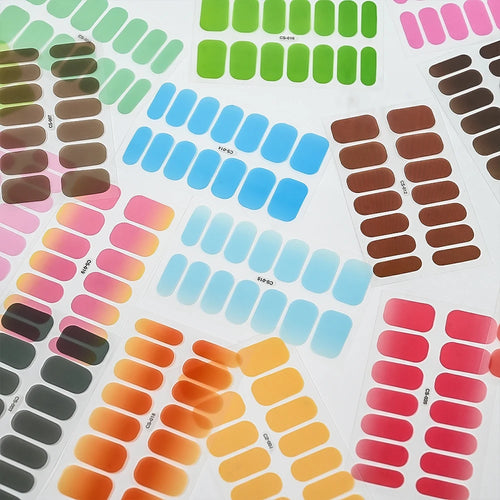 14 Tipps Full Wrap Nagellack Aufkleber Selbstklebende einfarbige Gel-Nagelstreifen Kunst Aufkleber Nicht halbgehärtete DIY Nageldekorationen