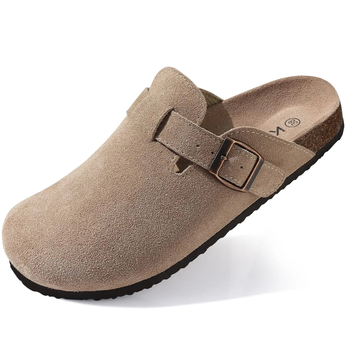 Crestar Damen-Clogs, Pantoletten, Kork-Clogs, Hausschuhe, Herren, Outdoor-Pantoletten, Wildleder-Clogs, Schuhe mit Fußgewölbeunterstützung, Mule-Leder-Clogs, Sandale