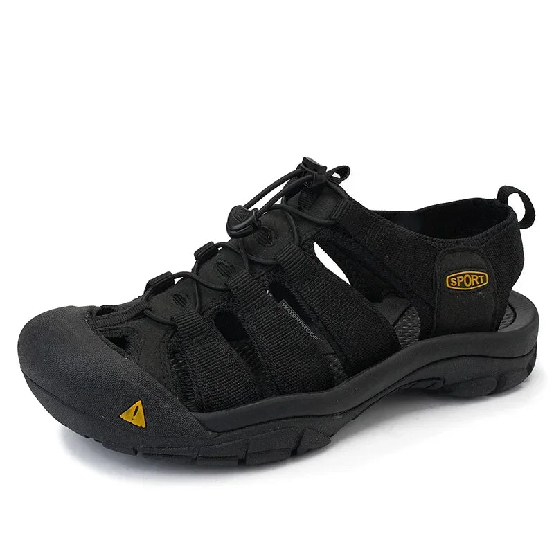 Sommerliche, hochwertige, rutschfeste Strandschuhe für Herren, modische Turnschuhe, Herren-Wandersandalen, Outdoor-Leder-Bergsteiger-Reiseschuhe