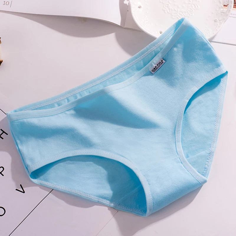 Damenhöschen aus reiner Baumwolle, weich, atmungsaktiv, bequem, Unterwäsche, Bonbonfarben, Unterhose, mittlere Taille, große Größe, M-XXL, Slips, Dessous