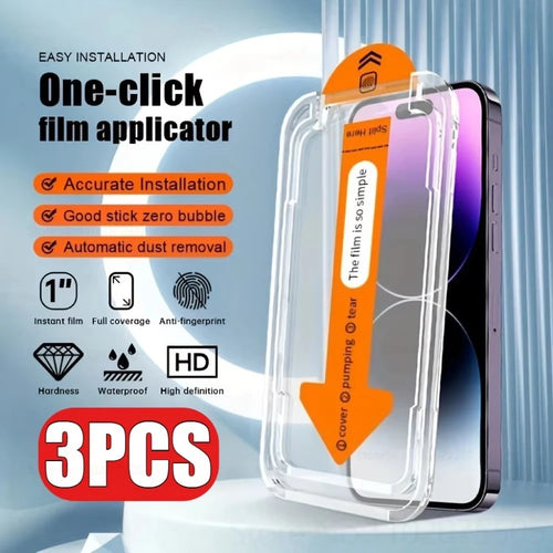 1-3 Stück HD Displayschutzfolie für iPhone 17 Pro Max 18 16 15 14 13 12 Mini 11 16e 16 Plus XR XS 6 7 8 Staubfreie Installation Glas