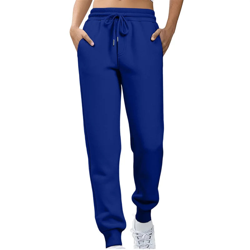 2026 Frühling Herbst Damen Gerade Hosen Mode Einfarbige Hosen mit Kordelzug Große Größen Schlanke Freizeithosen Damen Jogginghosen