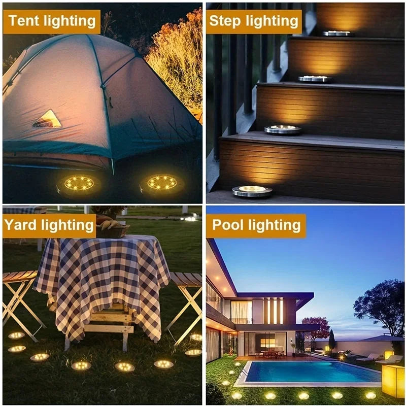 IP68 LED Outdoor Solar Power Boden Licht Solar Pfad Deck Lichter U-licht Hof Einfahrt Rasen Garten Dekor Beleuchtung