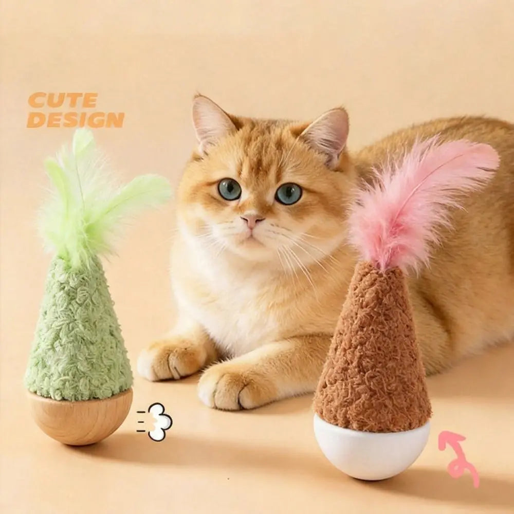 Kreativer Feder-Wobbler, bissfestes Wobbler-Design, Katzenzubehör, ungiftig, entspannend, interaktiv, Zahnpflege für Katzen