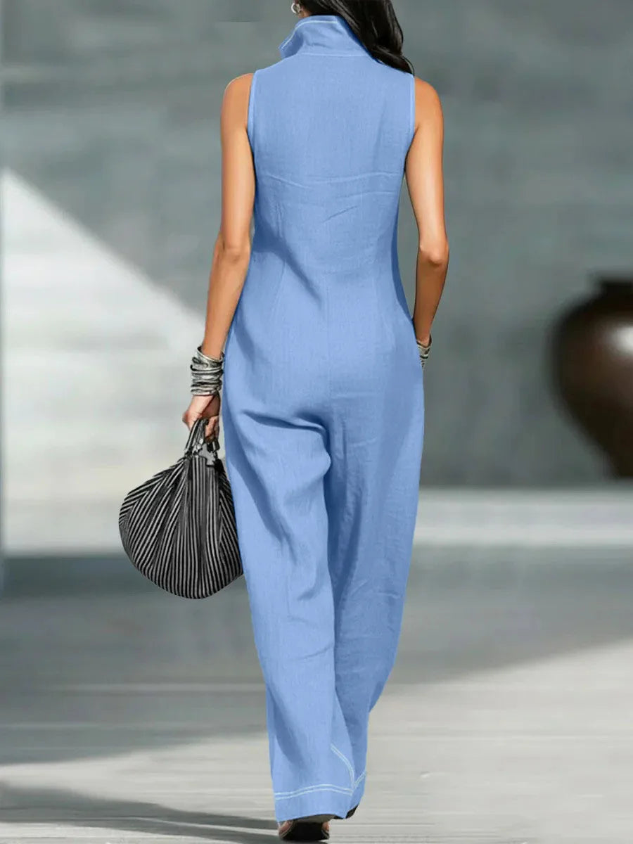 Ärmelloser Lässiger Lockerer Jumpsuit Bequemer Atmungsaktiver Einteiler für Damen