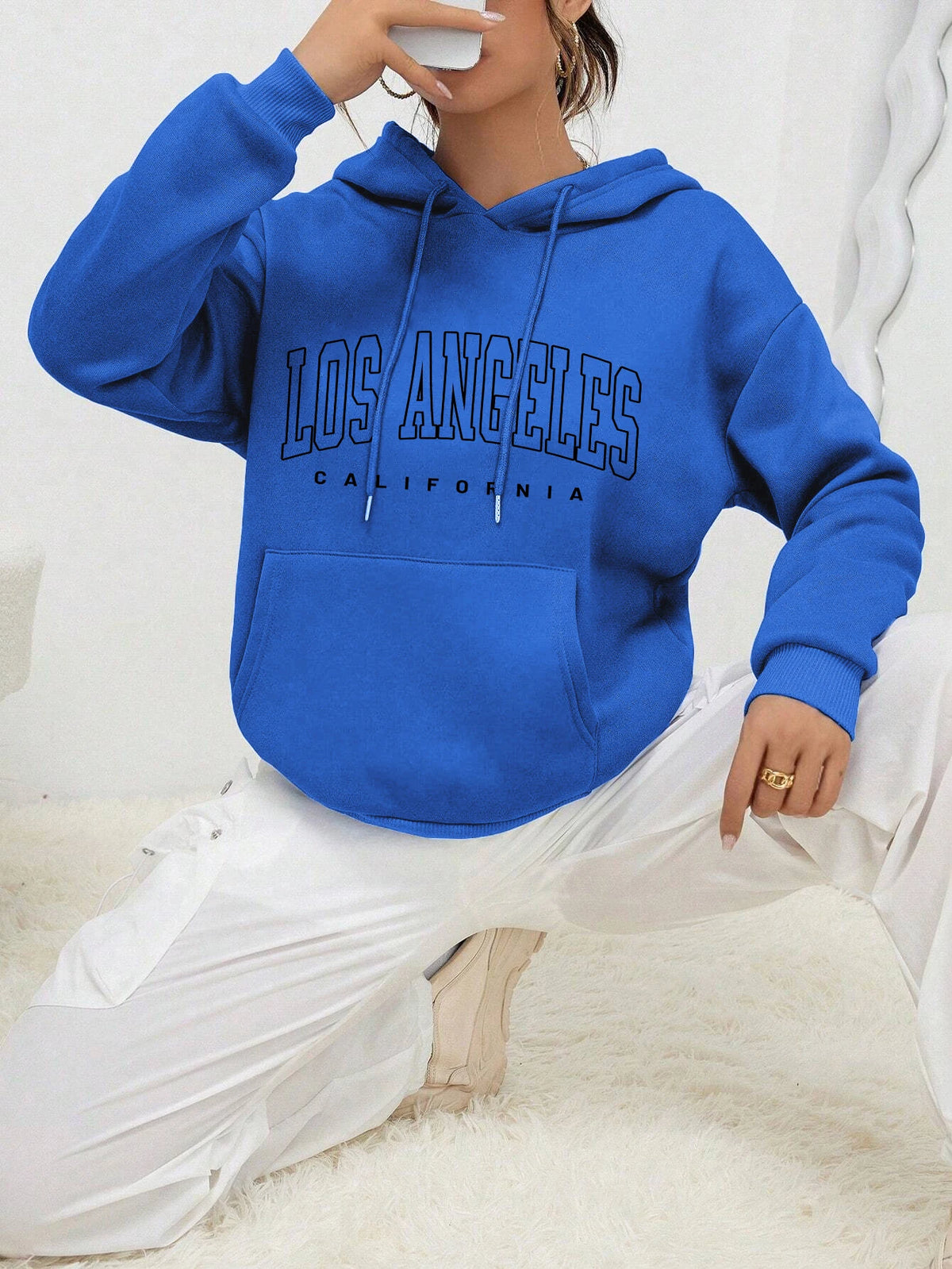 Los Angeles Kunst Brief Design Frauen Plus Größe Hoodies Amerikanischen Stil Casual Hoody Herbst Hip Hop Hoodie Frau Fleece Kleidung