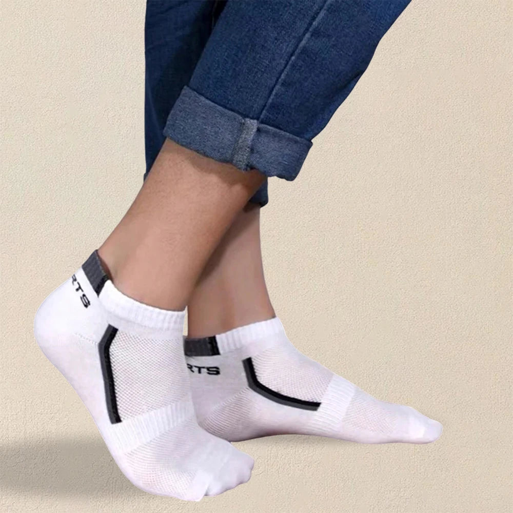 5-Paar Herren-Sommersocken, trendige, modische, einfache, vielseitige Herren-Söckchen, bequeme, leichte, atmungsaktive Freizeitsocken
