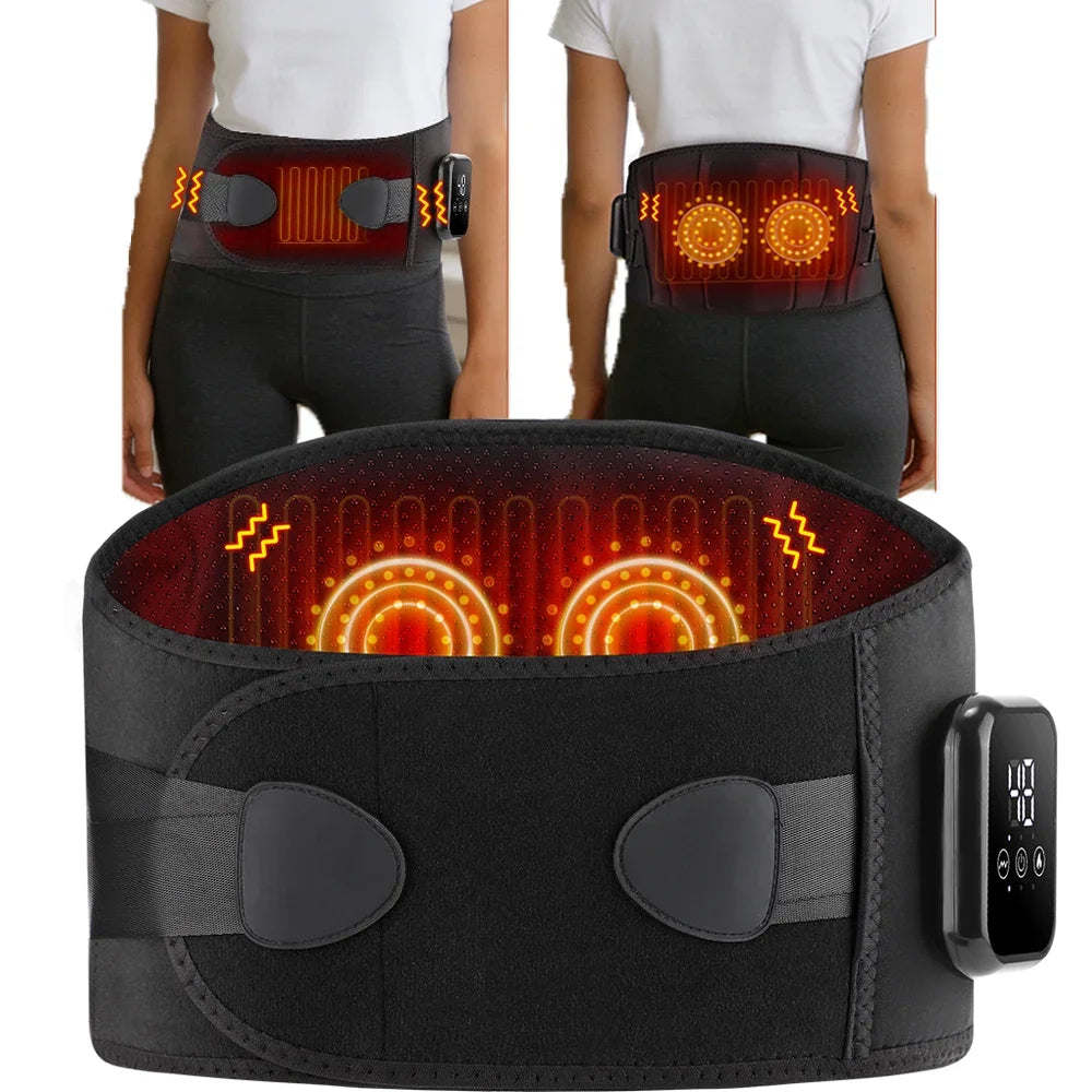 Neues Upgrade mit elektrischer Heizung, Taillenmassagegerät, Stützgürtel, Vibration, Infrarot, heiße Kompresse, Klammergürtel, Rücken, Entspannung, 3-Gang-Einstellung