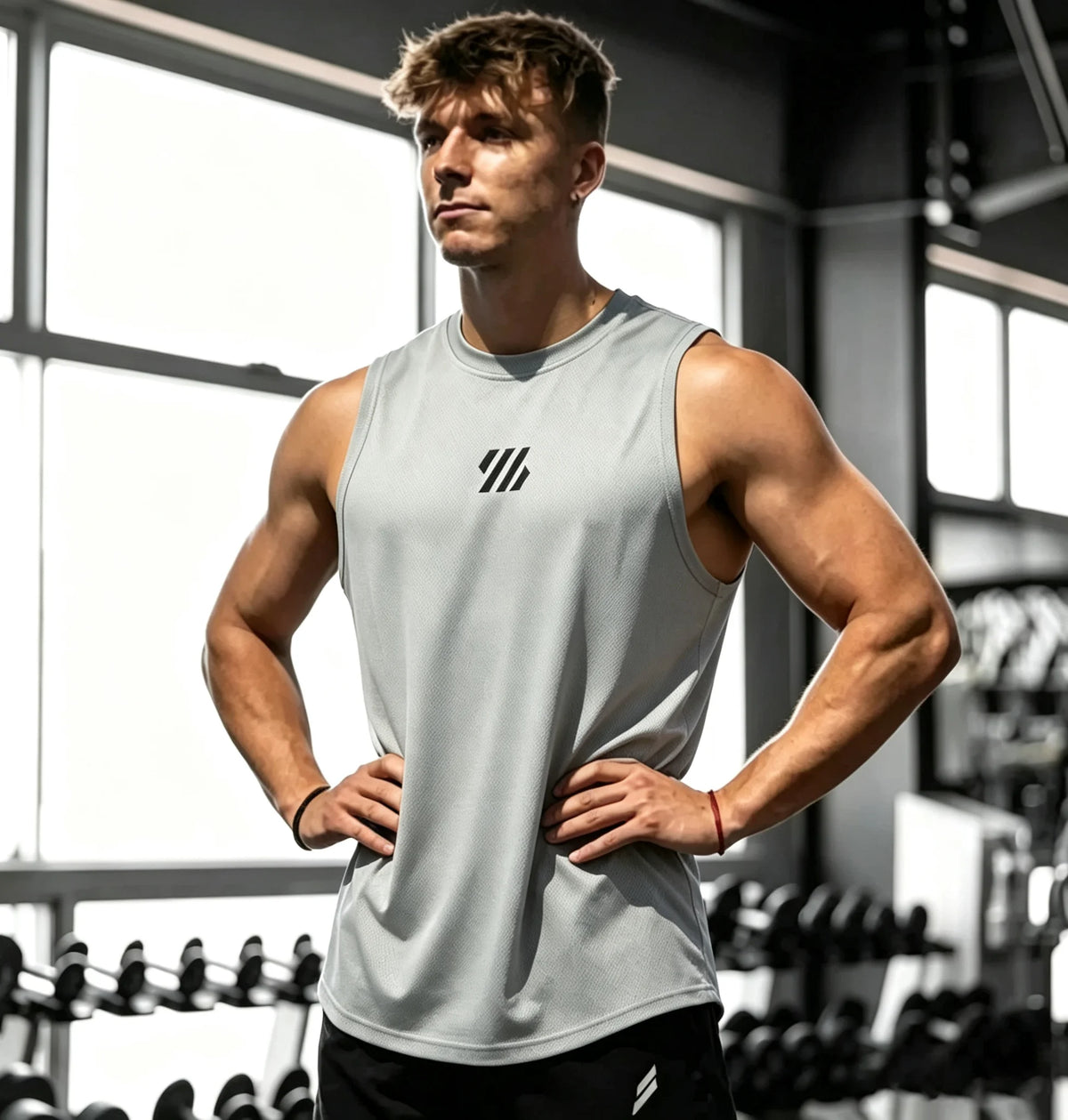 Ärmelloses T-Shirt für Herren Schnelltrocknend Fitness Bodybuilding Shirt Männliche Mode Basketball-Weste Atmungsaktives Netzgewebe Sommer Gym Tanktop für Männer