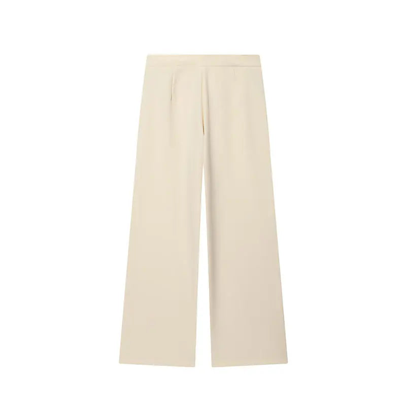NLZGMSJ 2026 Frühling Büro-Damen Schicker Blazer-Anzug Einfarbiger Langarm-Blazer Lange Reißverschluss-Hose Modischer Anzug