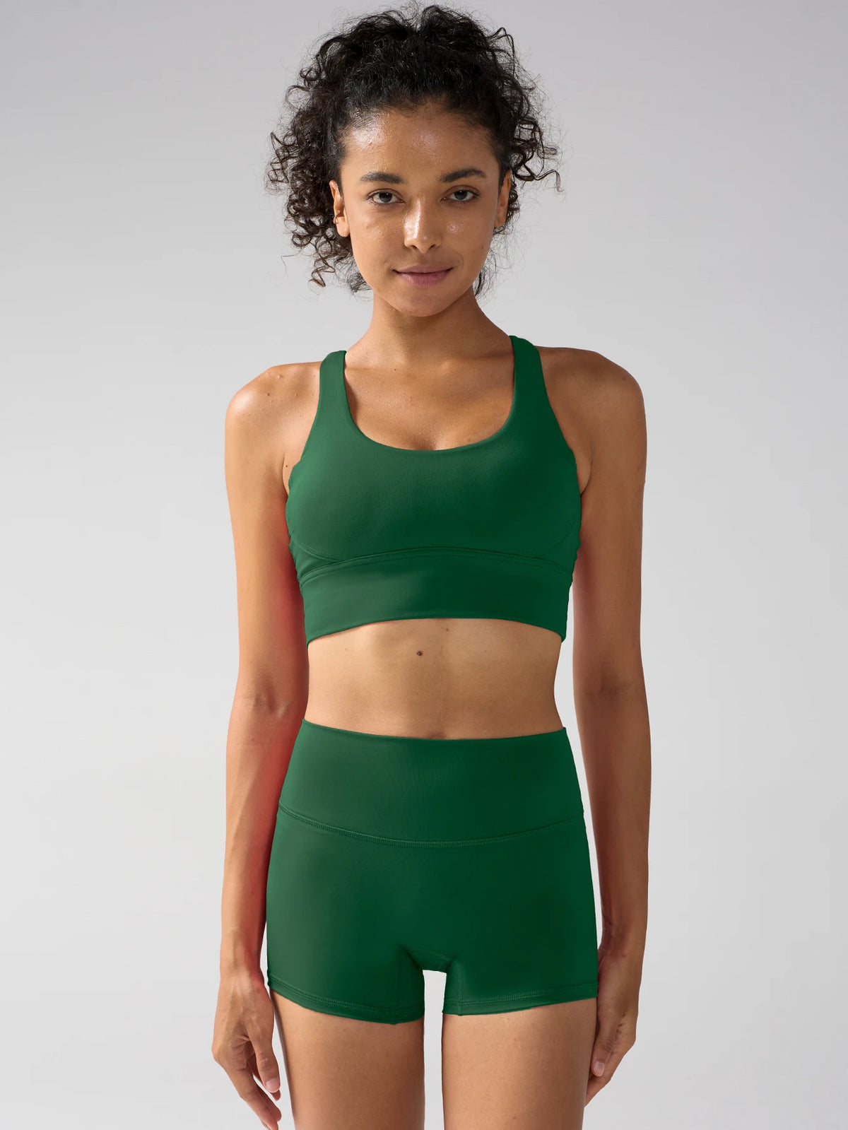 2-teiliges Yoga-Set für Damen: Sport-BH mit schönem Rücken, Sportbekleidung, Lauf-Crop-Top, Shorts, Trainingsanzug