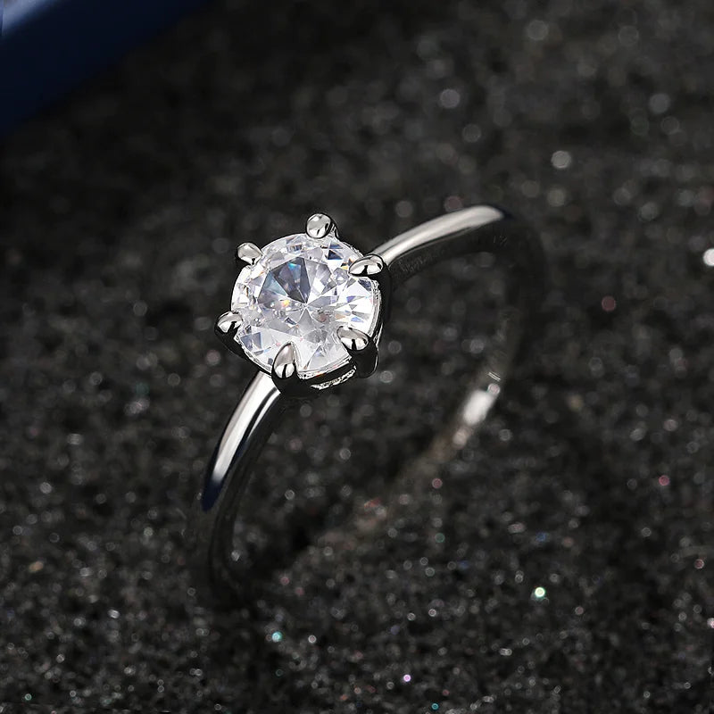 Huitan 5/6,5 mm Zirkonia-Ringe, schlicht und elegant, Damen-Accessoires für Verlobung, Hochzeit, heißer Verkauf, Statement-Schmuck