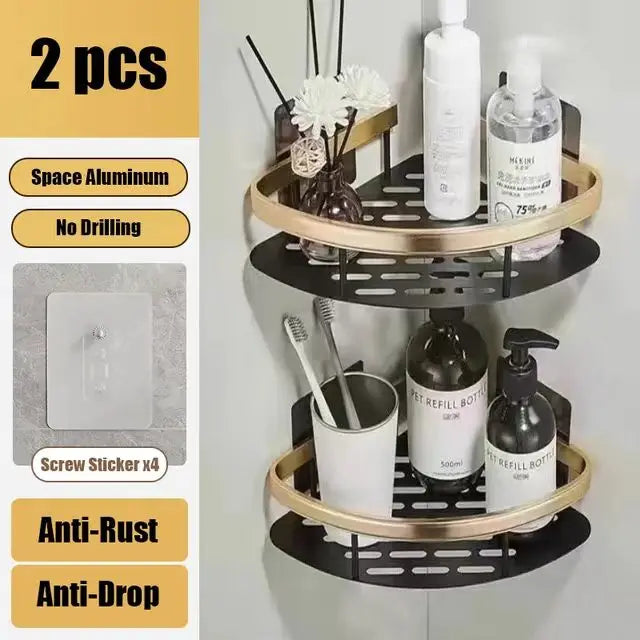 Bad Regal Kein Bohren Wand Montiert Shampoo Flasche Dusche Ecke Rack Wc Lagerung Rack Aluminium Bad Küche Zubehör