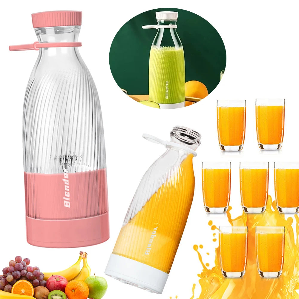 500ml Tragbarer Kabelloser Mixer Wiederaufladbarer Elektrischer Fruchtentsafter Saftbecher für Säfte Shakes Smoothies
