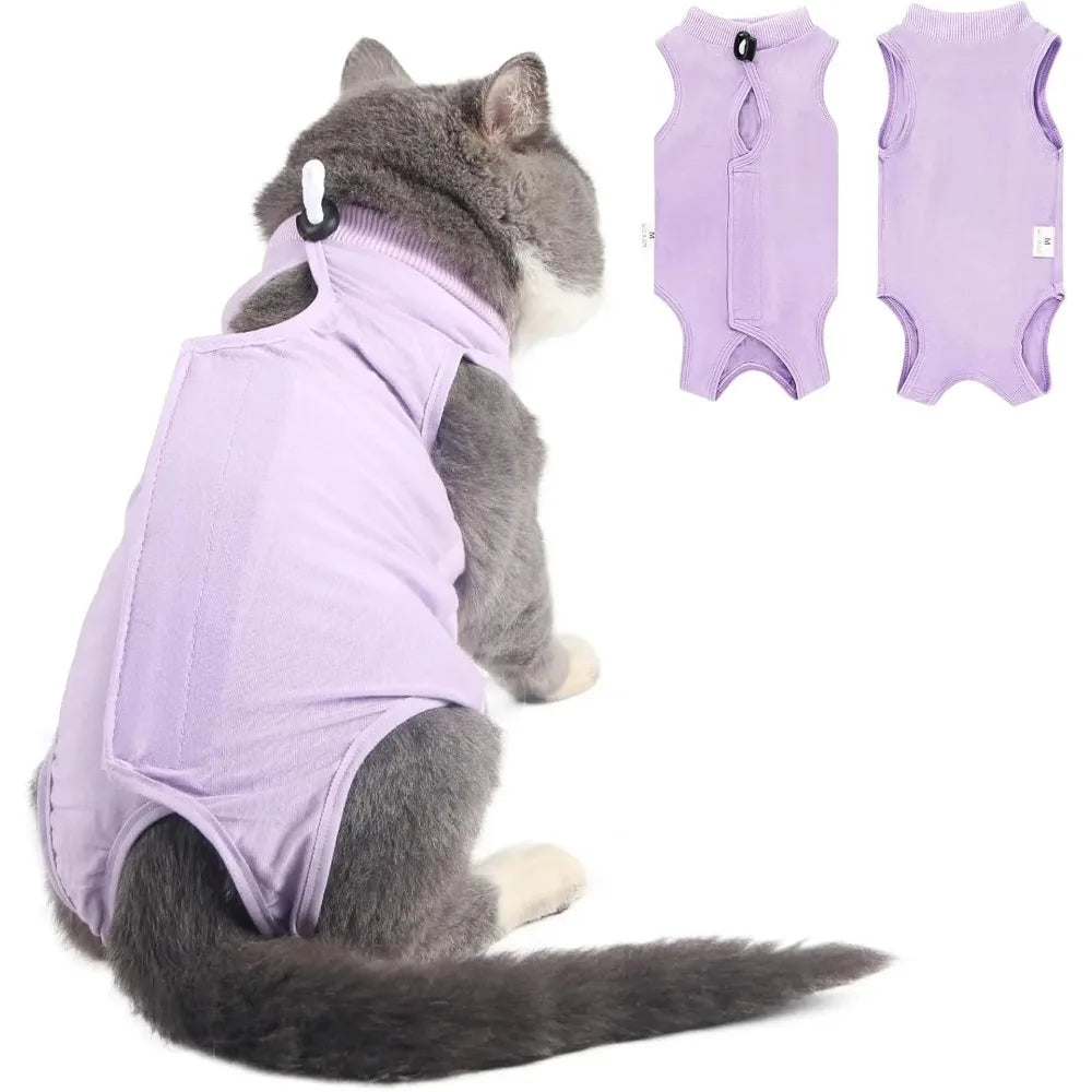 Katzen-OP-Genesungsanzug - Anti-Leck-Overall für Bauchwunden, Spay/Neuter-Genesungsanzug für Katzen & Kätzchen