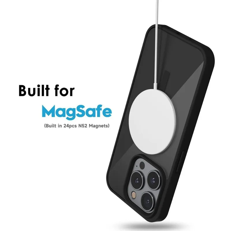 Anti-Vergilbungs-Matte Transparente Handyhülle für iPhone 17 16 15 14 13 Pro Max Plus für MagSafe Magnetische Klare Schutzhülle