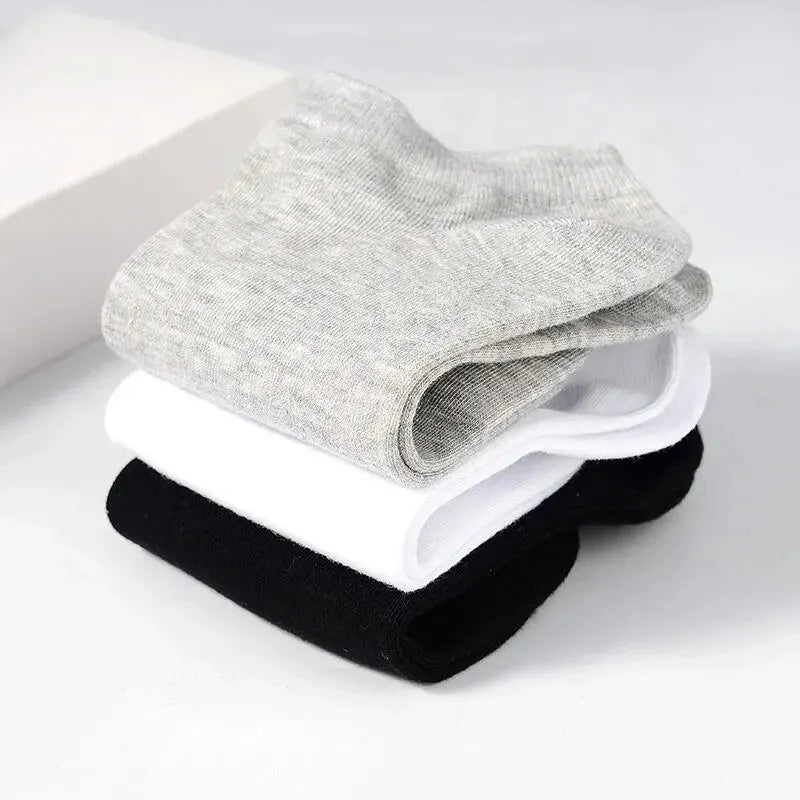 5 Paar Herren Socken Boot schwarz Business einfarbig atmungsaktiv bequem hohe Qualität Knöchel