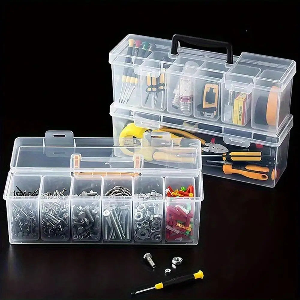 7-teiliges Werkzeug-Aufbewahrungsbox-Set mit 6 abnehmbaren Innenbehältern, tragbarer Werkzeug-Organizer, Kunststoff-Organizer für Hardware-Zubehör