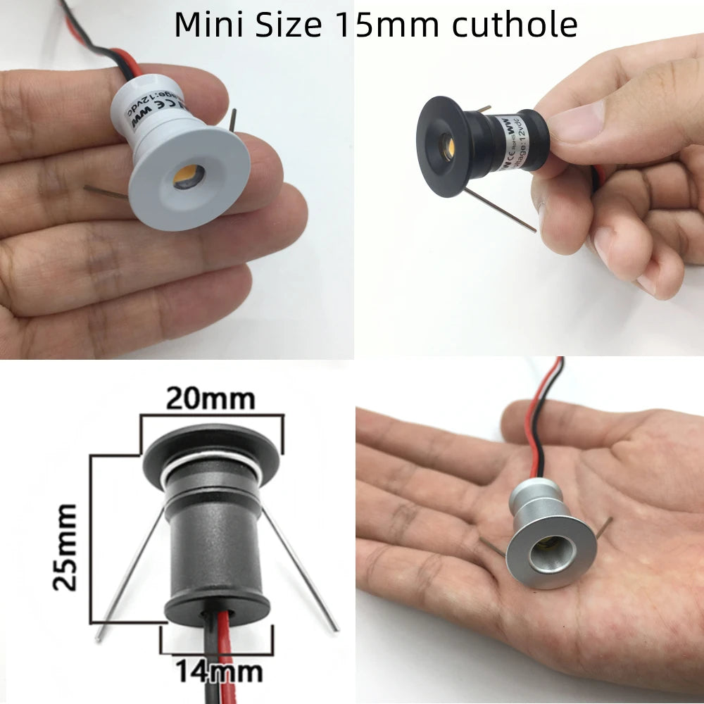 1W Mini Downlight Led 12V Kleine Dimmbare Scheinwerfer Treppen Küche Schrank Umgebungs Spot Licht Einbau KTV Party decke Beleuchtung