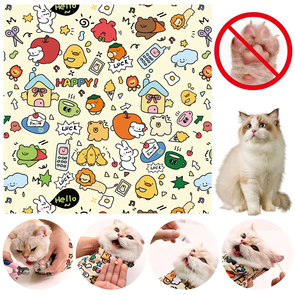 Katzenpflege-Wickelband Selbsthaftendes Katzen-Fixierband Anti-Flucht Katzenwickel Burrito-Wickel zum Nageltrimmen Katzenpflege-Zubehör