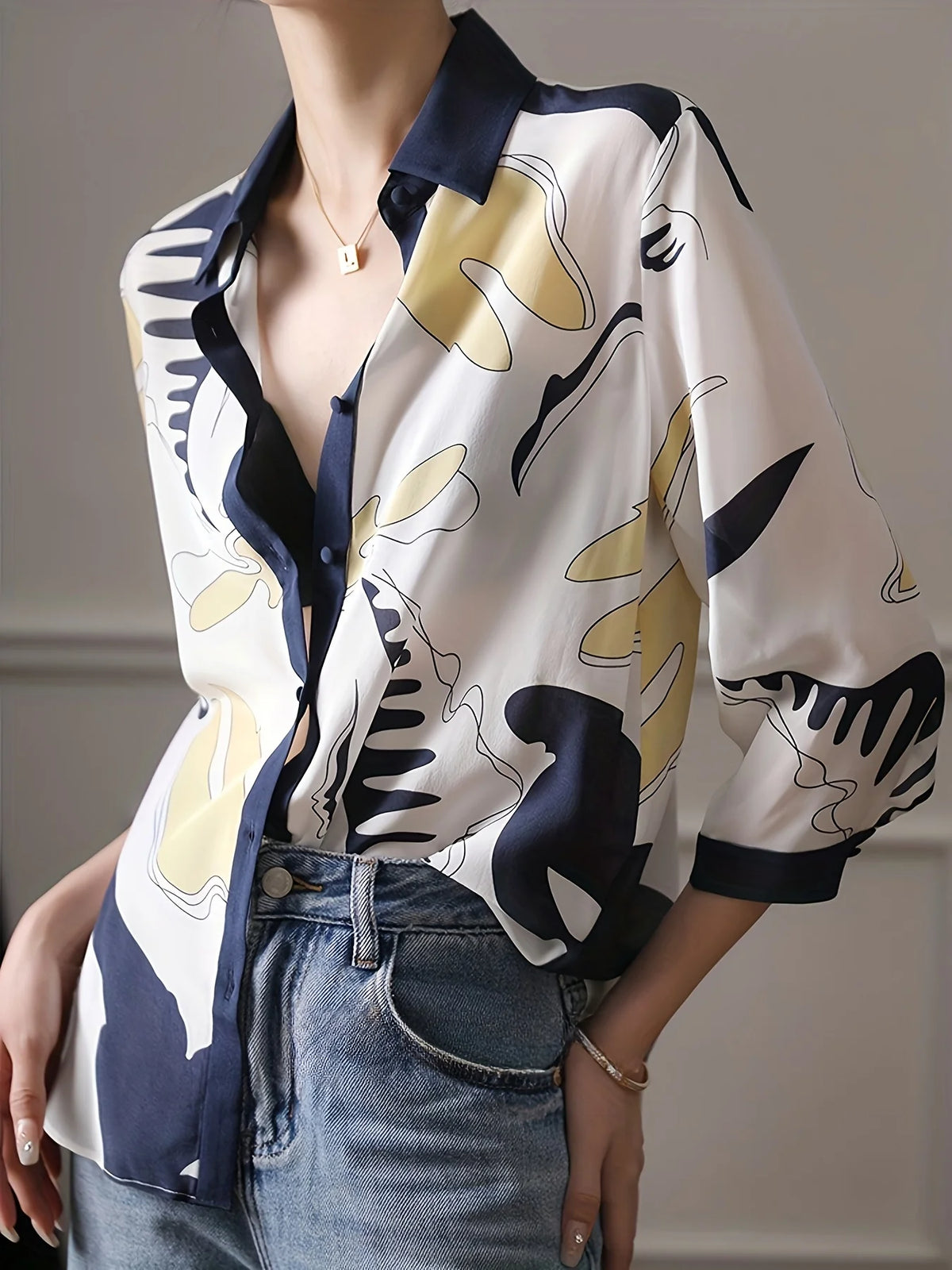 Modische Damenhemden im französischen Stil, Damenblusen, 2025, Frühling, Sommer, halbe Ärmel, Tops, Blusa Mujer
