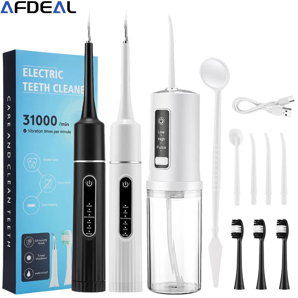 Tragbare Munddusche Wasser Flosser + Elektrische Zahnbürste Sonic Dental Scaler Dental Wasser Jet Zähne Reinigung Mundpflege Set