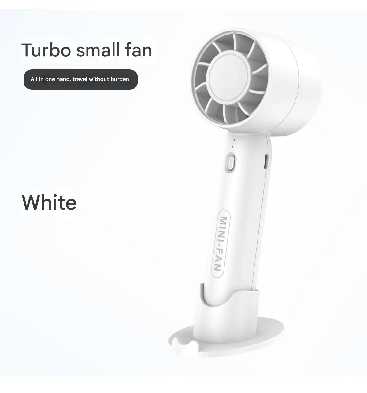 2-in-1-Handventilator für den Schreibtisch, Mini-USB, wiederaufladbar, tragbares Kühlgerät, starker Wind, leichtes Gehäuse, langlebige Batterie