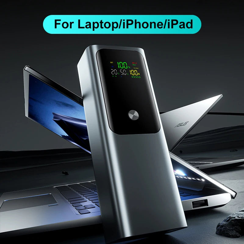 20000mAh Externer Akku PD100W Powerbank Hohe Kapazität Schnellladung Tragbares Ladegerät Powerbank für Laptop iPhone 16 Xiaomi