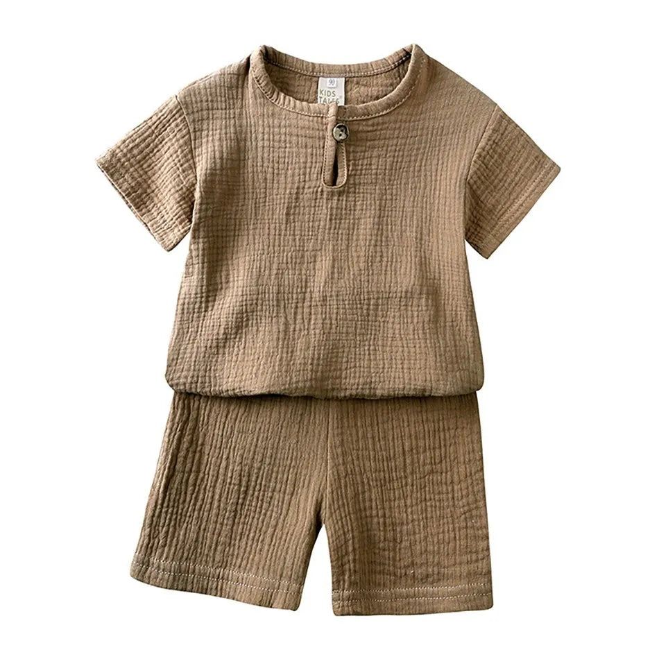 2-8 Jahre Kinder Freizeit anzug Baby Musselin T-Shirt und Shorts Mädchen blau grün weiß Tops und Hosen Sommer 2 Stück Kleidungs set
