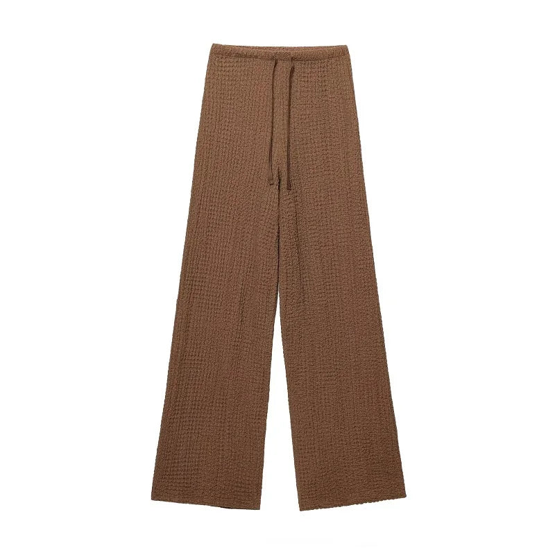 MUJER Damen-Hosen-Sets, strukturierte Hosen-Sets mit hoher Taille für Damen, 2-teilig, ärmellose Weste, Damen-Outfit, Damen-Sets, Damenanzüge