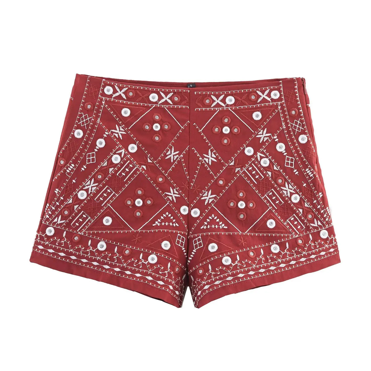 KONDALA Casual Chic Rot Stickerei Frauen Anzug V-ausschnitt Ärmellose Weste Breite Bein Shorts Mode 2025, Sommer Boho V-ausschnitt Frauen Sets