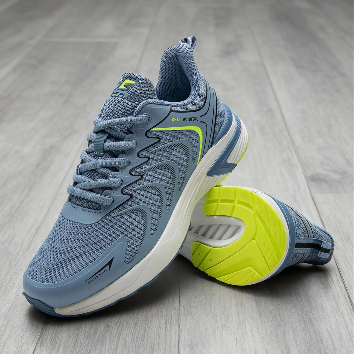 Baasploa Herren-Laufschuhe, lässig, leicht, atmungsaktiv, aus Mesh, für den Außenbereich, rutschfest, verschleißfest, Sportschuhe