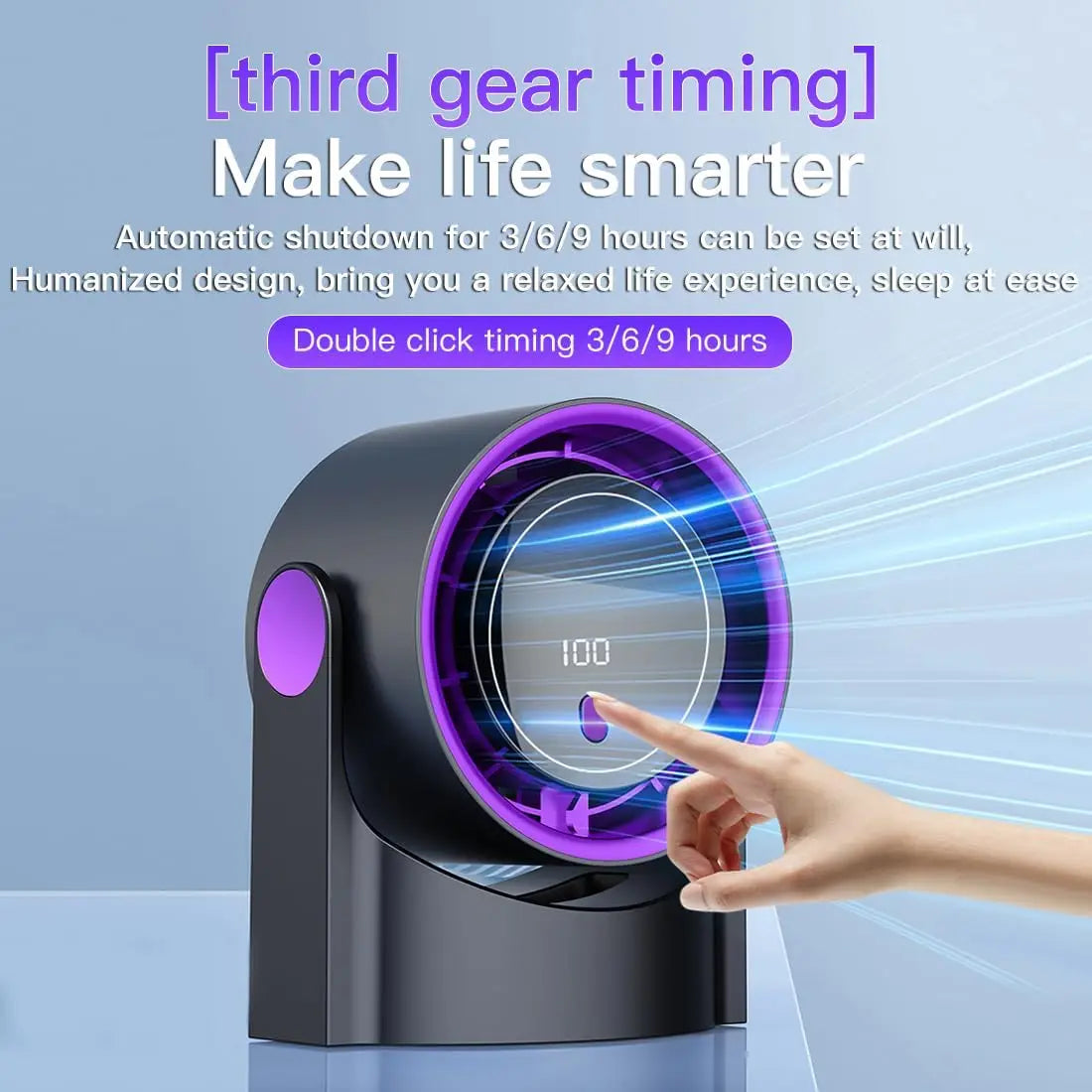 XIAOTREE Intelligenter elektrischer Ventilator, 100-Gang-Ventilator ohne Flügel, USB-Aufladung, Desktop, geräuschlos, Wandklimaanlage, Büro, Innenbereich, Campi