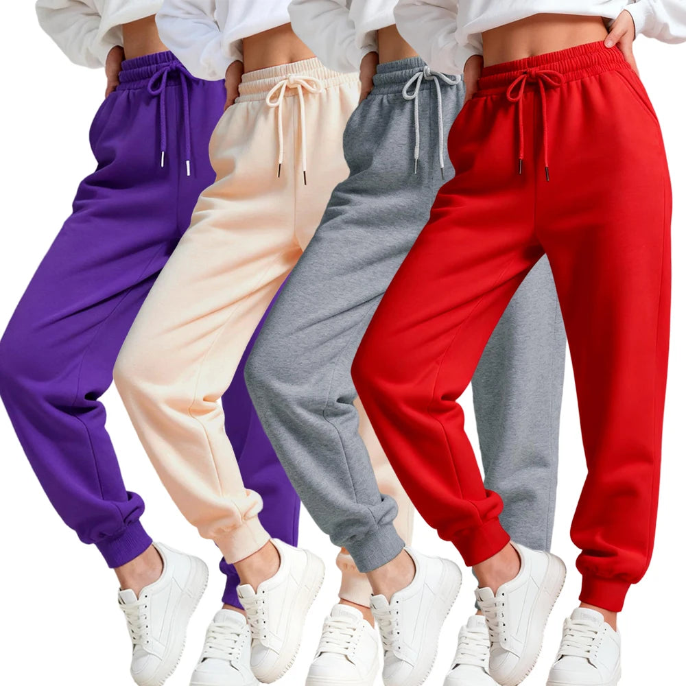 Einfarbig Herbst Frau Jogginghose Jogging Kordelzug Sportpants Y2K Bequeme Lange Hosen Bunte Fleece Unisex Tanz Hose