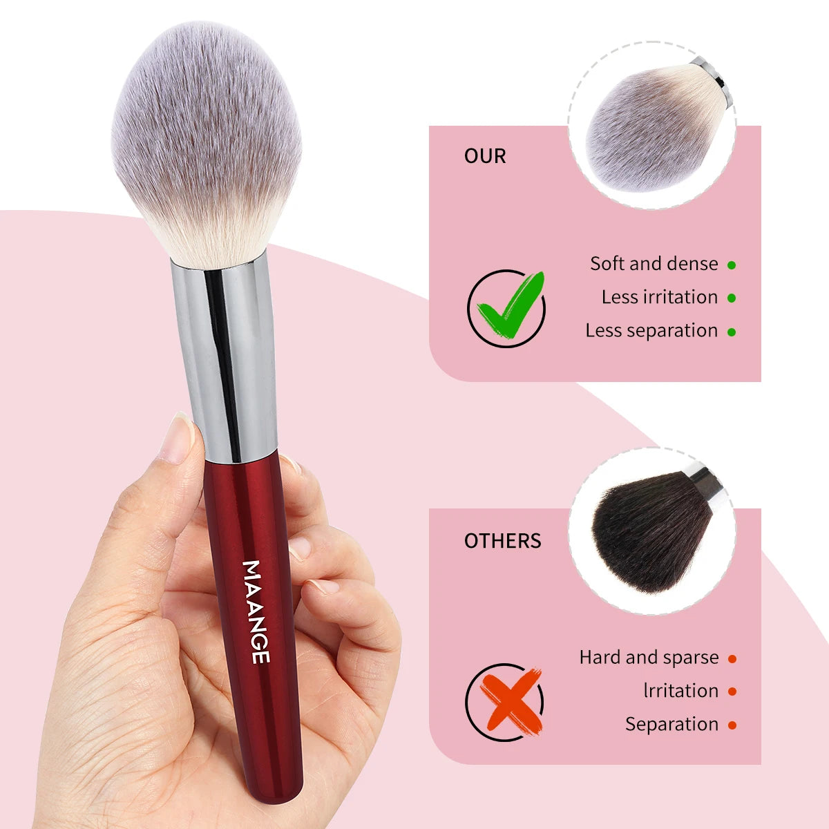 MAANGE Professionelles 2-teiliges Make-up-Pinsel-Set, weiches Haar, Detailpinsel für Puder, Rouge, Wimpern, Textmarker, Make-up-Pinsel, Schönheit