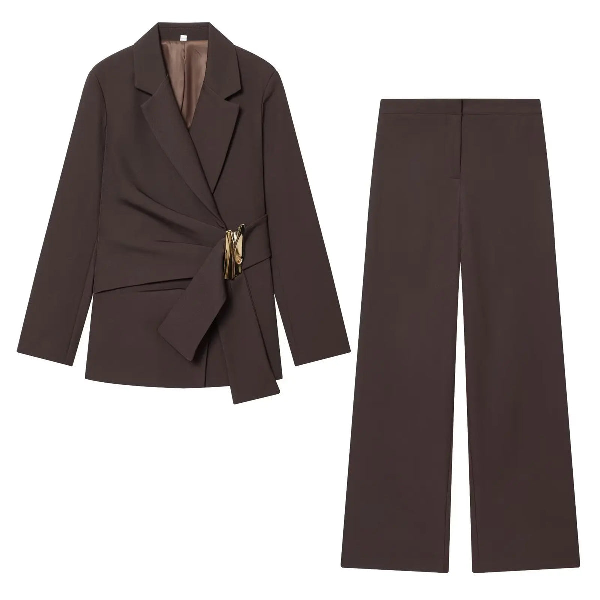 KONDALA Büro-Damen-Chic Weißer Damen-Blazer-Anzug Einfarbiger Langarm-Blazer Lange Reißverschluss-Hose Mode 2026 Frühling Sommer Anzug