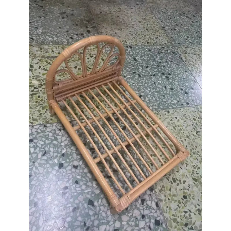 Natürliches Rattan-Katzenbettgestell, handgewebtes Katzen-Fotografie-Requisit, Weiden-Haustierbett für Hauskatzen, Mini-Fotoshooting-Bett für Kätzchen