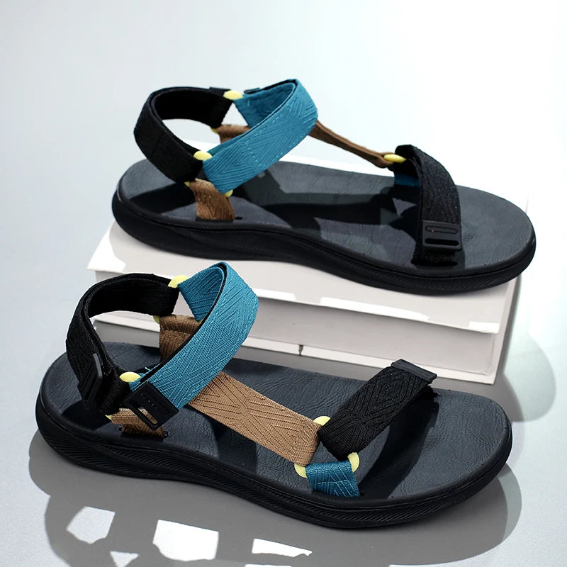 Sommer Herren Sandalen Outdoor Wadable Mann Unterstützung Yoga Matte Gladiator Offene Strand Hausschuhe Rutschfeste Langlebige Flache Männer Schuh Größe 40-45