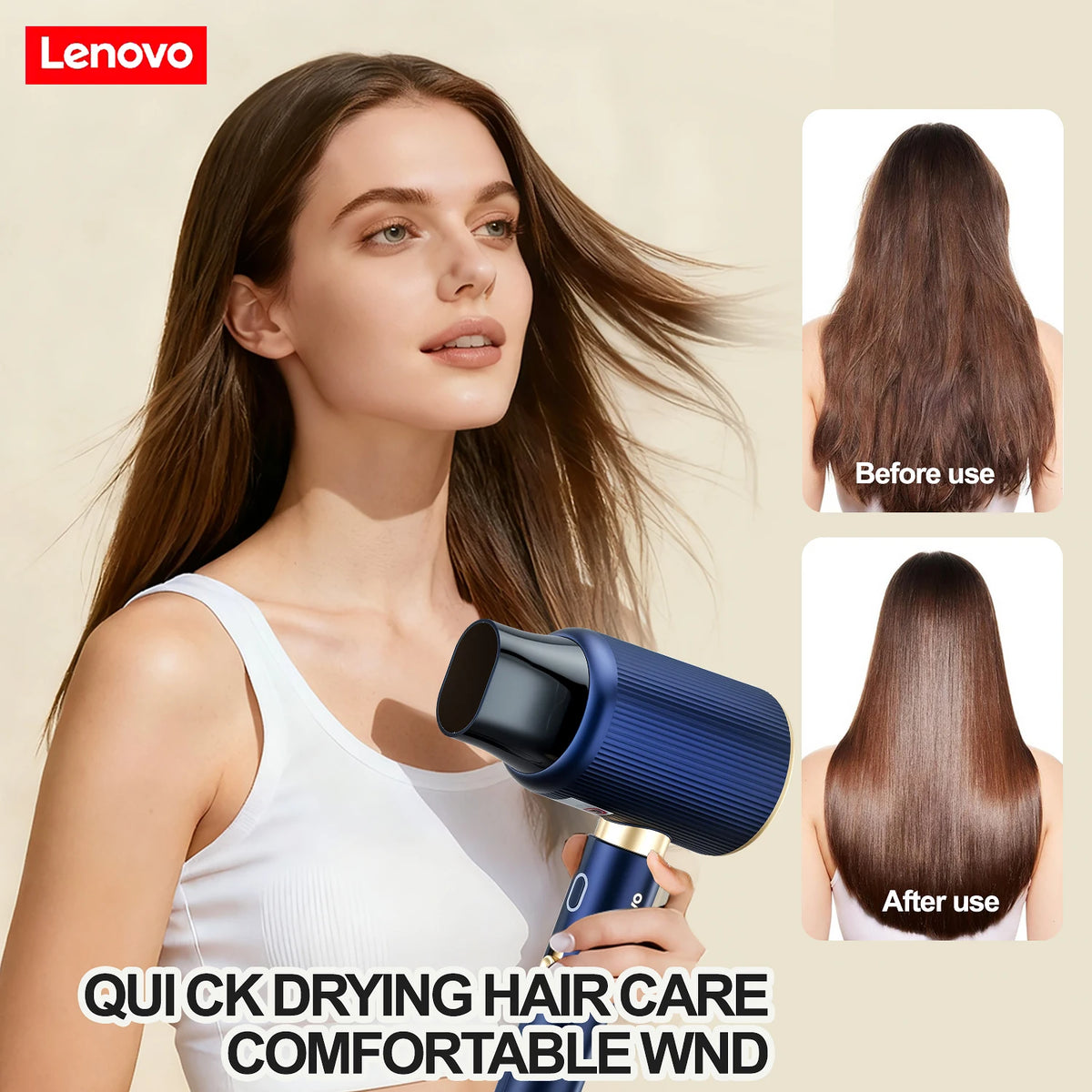 Lenovo C4 Hochgeschwindigkeits-Haartrockner, konstante Temperatur, Überhitzungsschutz, Haarpflege mit negativen Ionen, professionelle Haartrocknung, 220 V