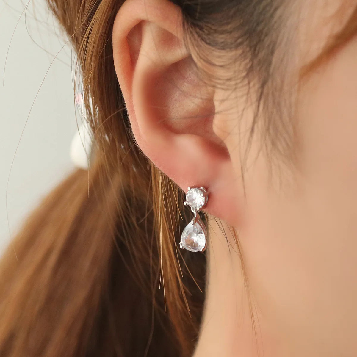 ZAKOL Luxus Transparent Zirkon Wasser Tropfen Baumeln Ohrringe für Frauen Shinny CZ Braut Hochzeit Schmuck