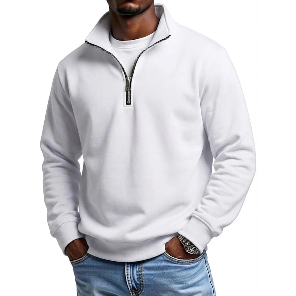 Outdoor Herren Reißverschluss-Sweatshirts Frühling Viertel-Zip Pullover Halb-Reißverschluss Kapuzenpullover für Männer Gym Herbst Einfarbiger Herren-Sweatshirt-Mantel