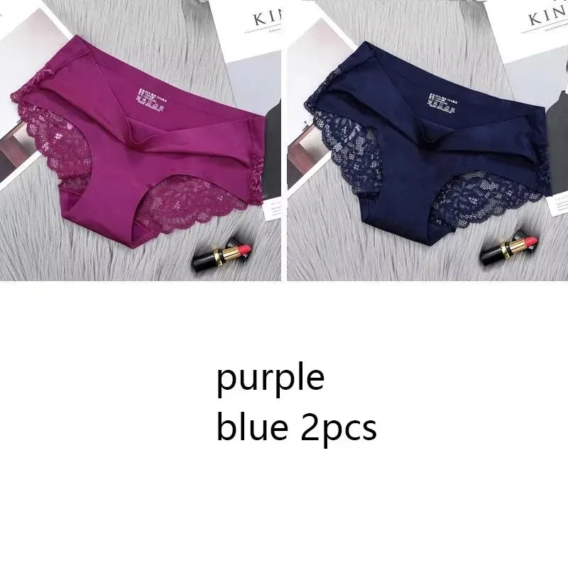 1/2/3Pcs Nahtlose WomenComfort Spitze Slip Aushöhlen Höschen Set Unterwäsche Low Rise Weibliche Sport Panty weiche Dame Dessous Sexy
