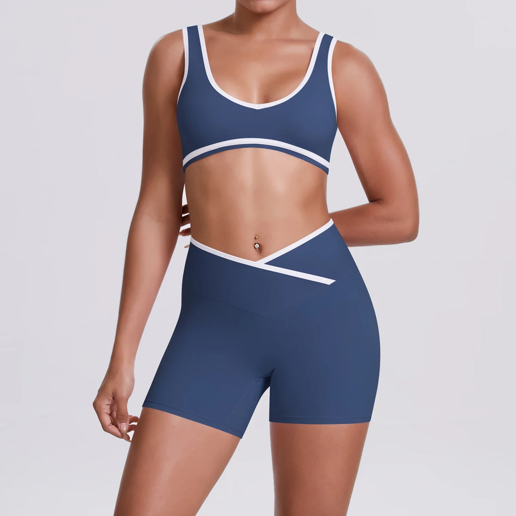 Frauen Zwei Stück Gym Workout Set Weiblichen Bh Yoga Sets 2ps Shorts Fitness Tragen Frauen Quick-Dry Leibchen Sport bh Anzüge