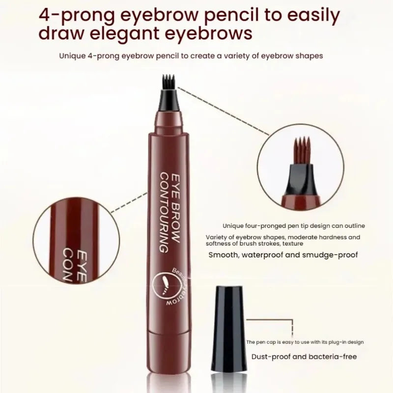 5 Farben Microblading Augenbrauenstift Wasserfester Flüssiger Augenbrauenstift Langanhaltender Augenbrauenstift 4-Punkt-Augenbrauenstift Kosmetik
