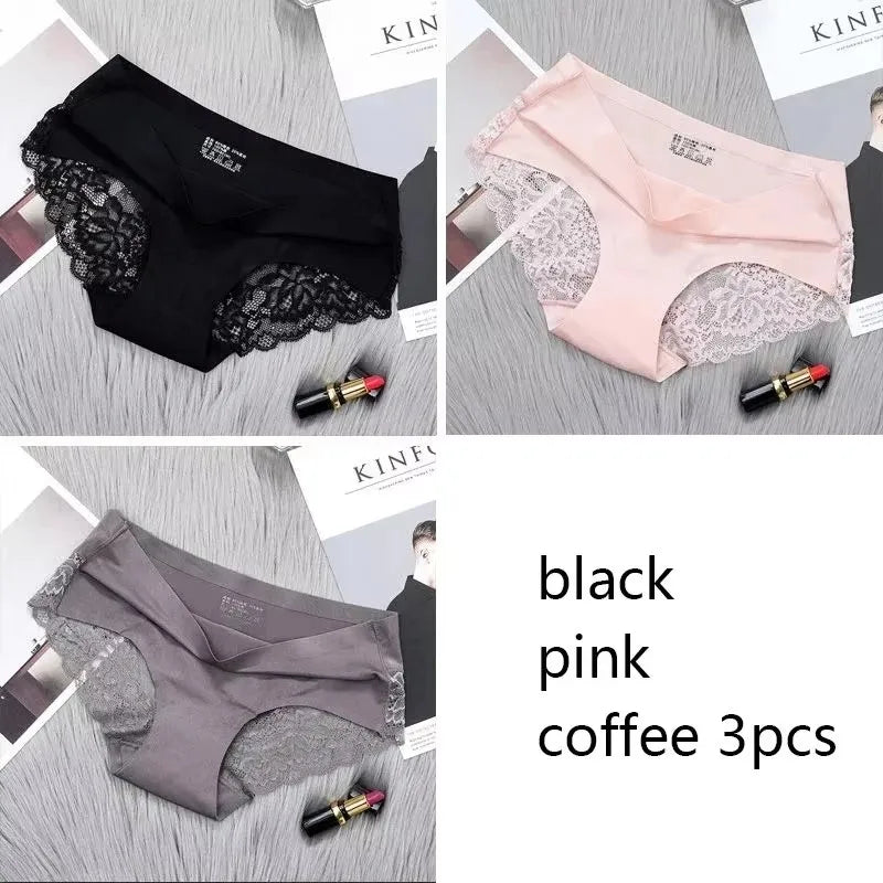 1/2/3Pcs Nahtlose WomenComfort Spitze Slip Aushöhlen Höschen Set Unterwäsche Low Rise Weibliche Sport Panty weiche Dame Dessous Sexy
