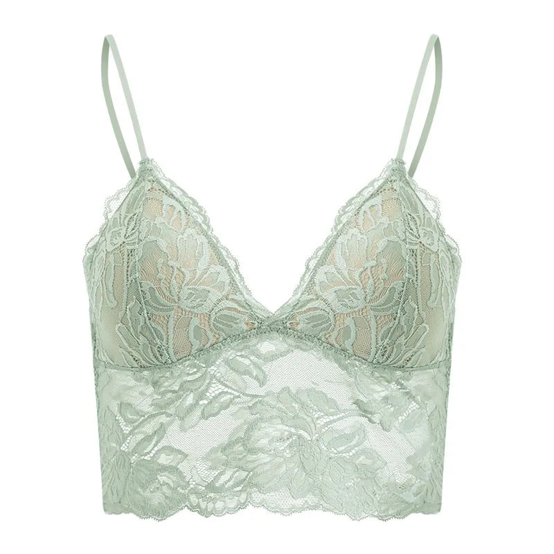 Französisches Damen-Dessous-Set aus dünner Spitze, trägerloser Triangel-BH, schlanker, unsichtbarer BH, perfekt für große Brüste, um sie kleiner zu lassen, für den Alltag, S-XL